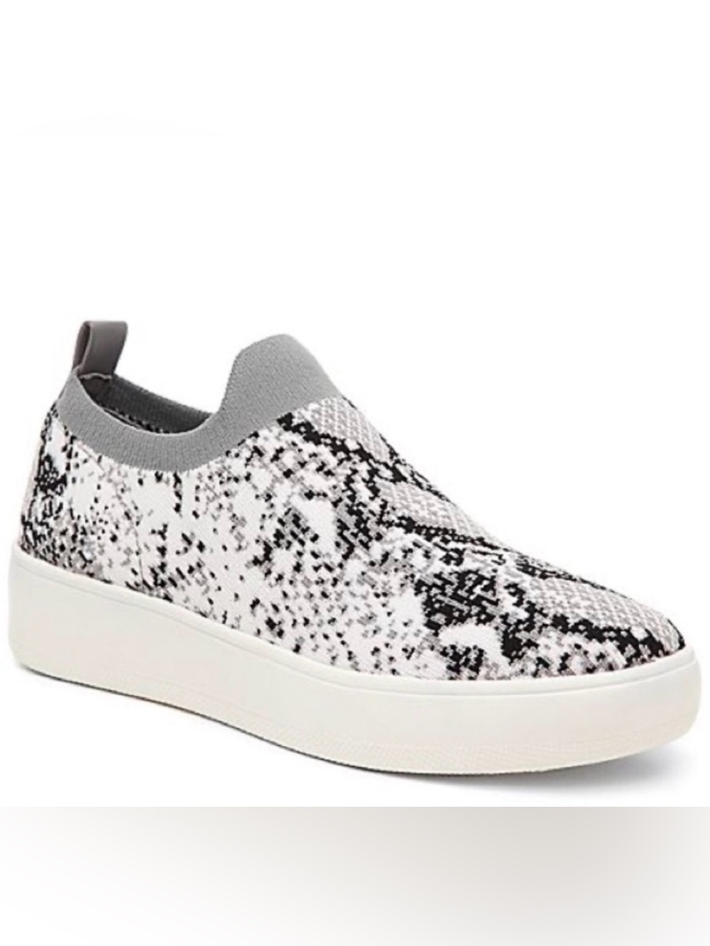 Steve Madden Slip-on Lillian Lightweight White Black Knit Snakeskin Sneakers